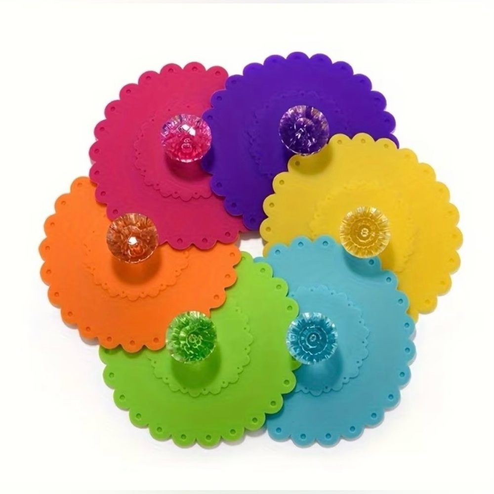 Orange Silicone Flower Lid Suitable for Hot & Cold Drinks